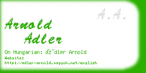 arnold adler business card